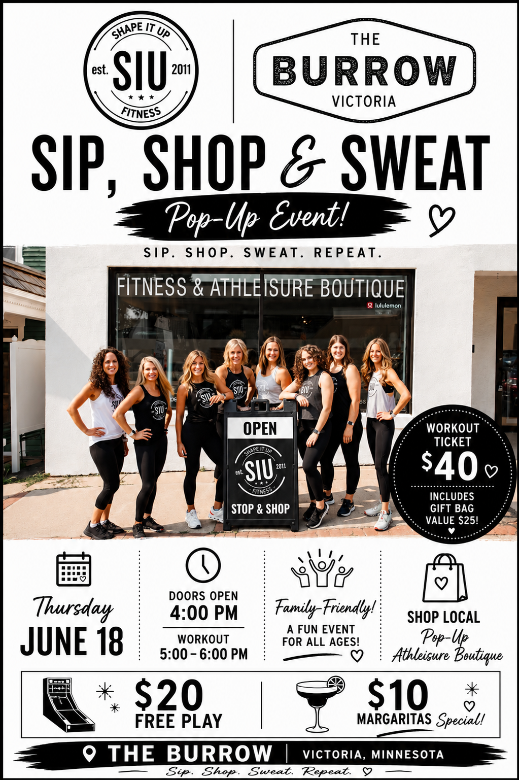 Pop Up Workout at The Burrow- Thur. June 18