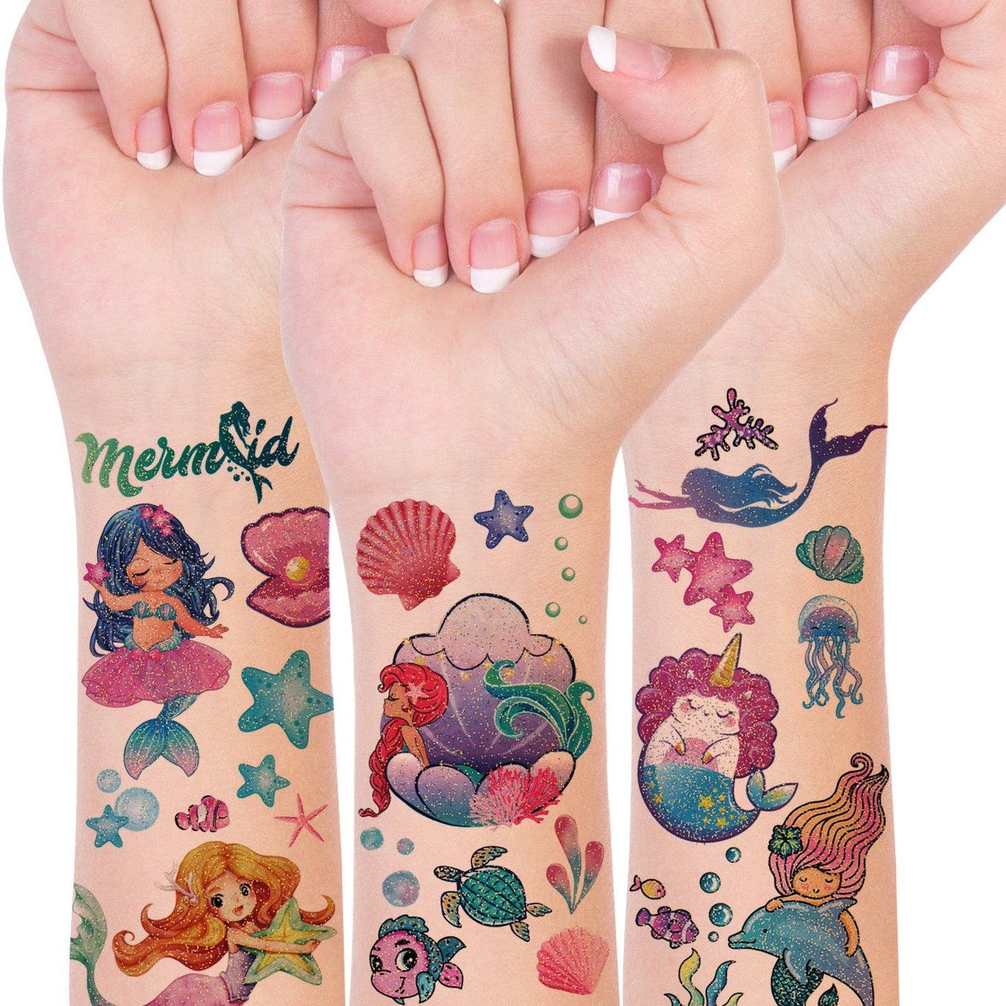 Glitter Temporary Tattoos Mermaids