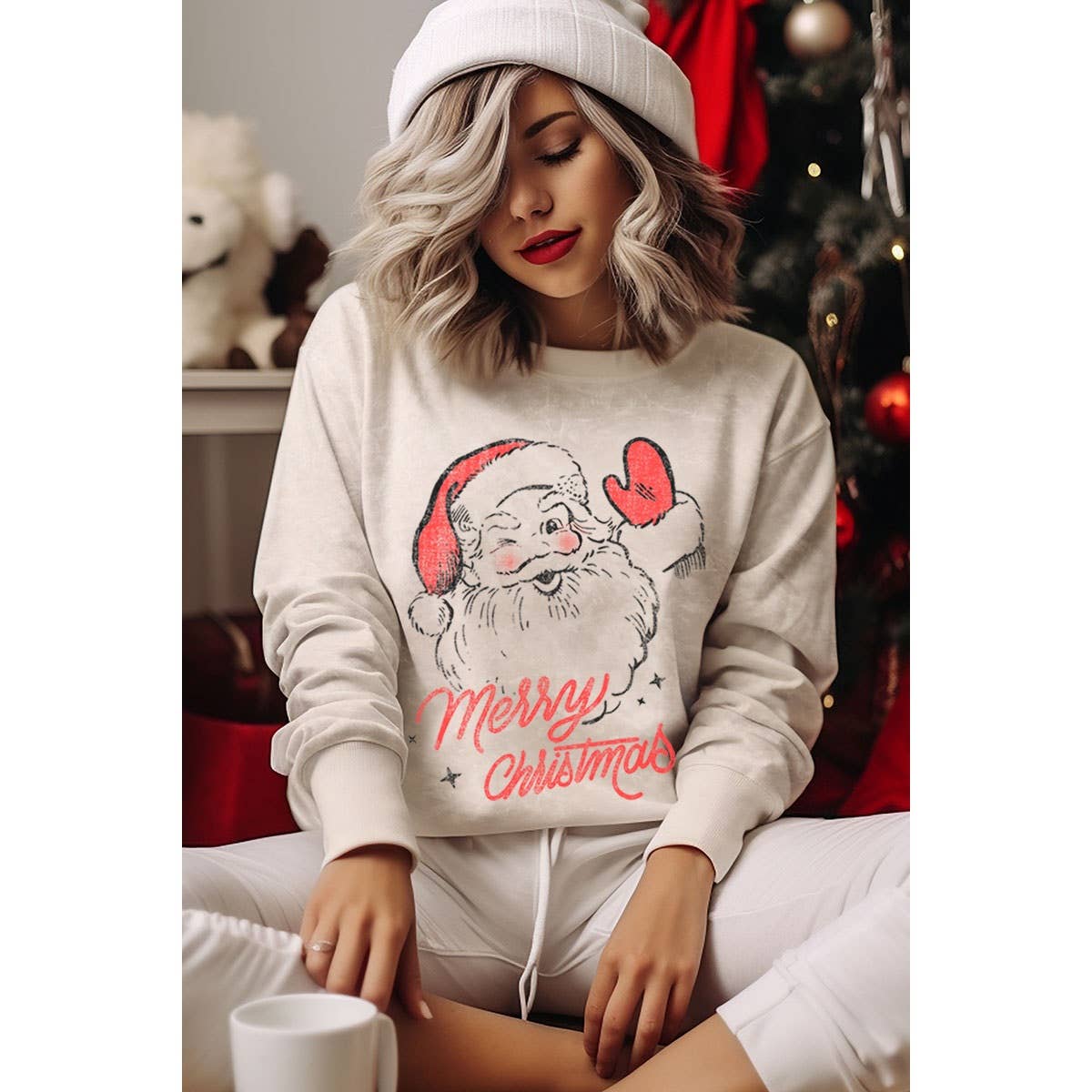MERRY SANTA MINERAL GRAPHIC SWEATWHIRTS