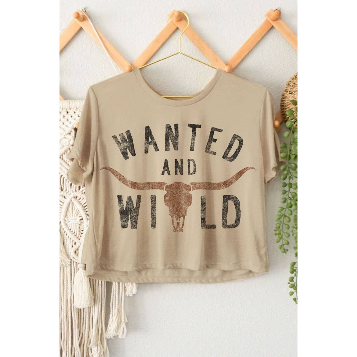 WANTED AND WILD GRAPHIC CROP TOP