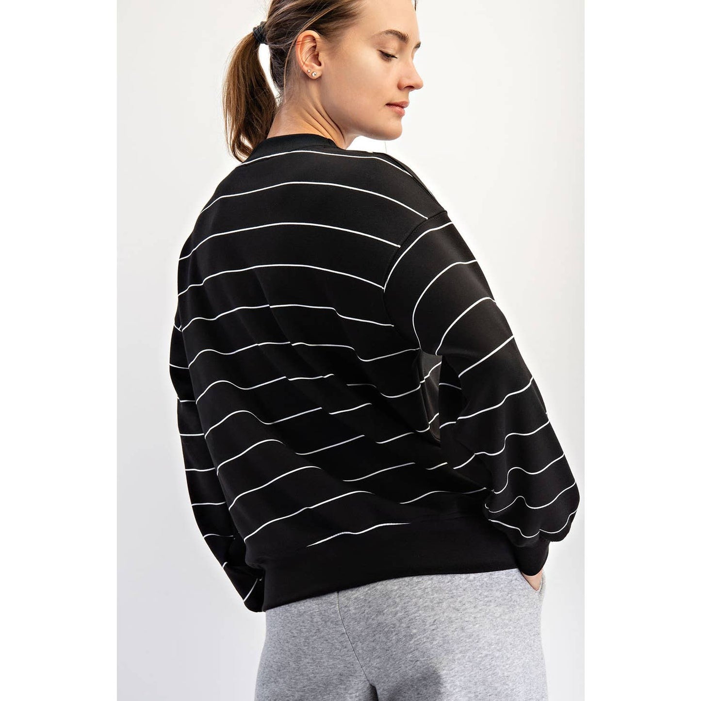RM STRIPE CREW NECK TOP