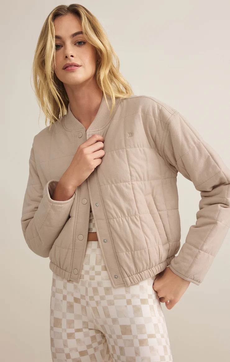 Z Supply La Jolla Quilted Jacket Mushroom