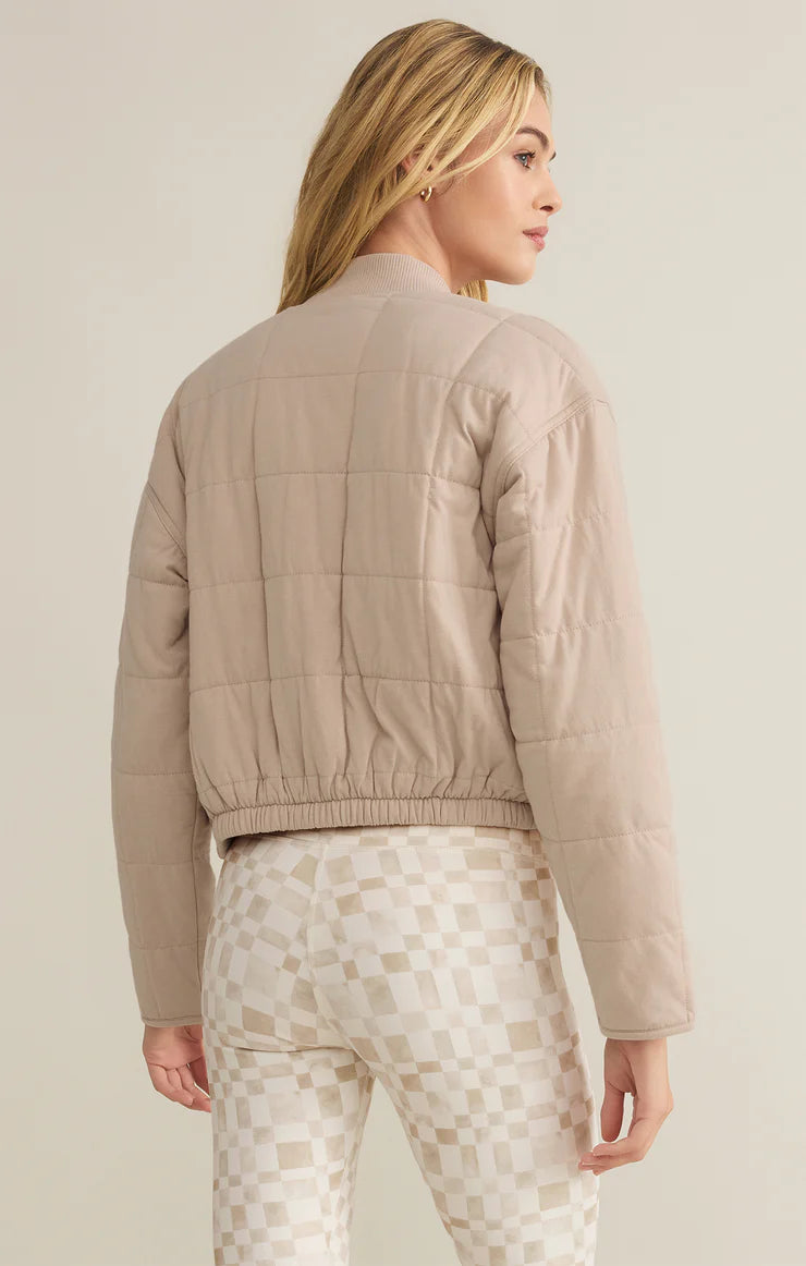 Z Supply La Jolla Quilted Jacket Mushroom