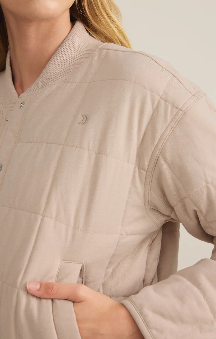 Z Supply La Jolla Quilted Jacket Mushroom
