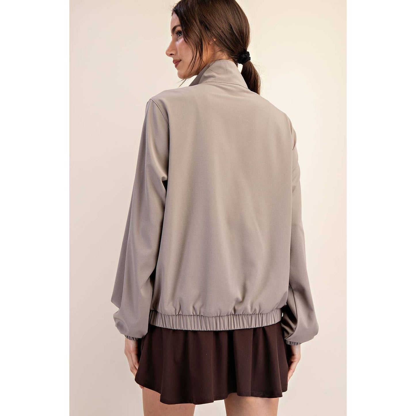 CRINKLE WOVEN QUARTER ZIP ACTIVE JACKET