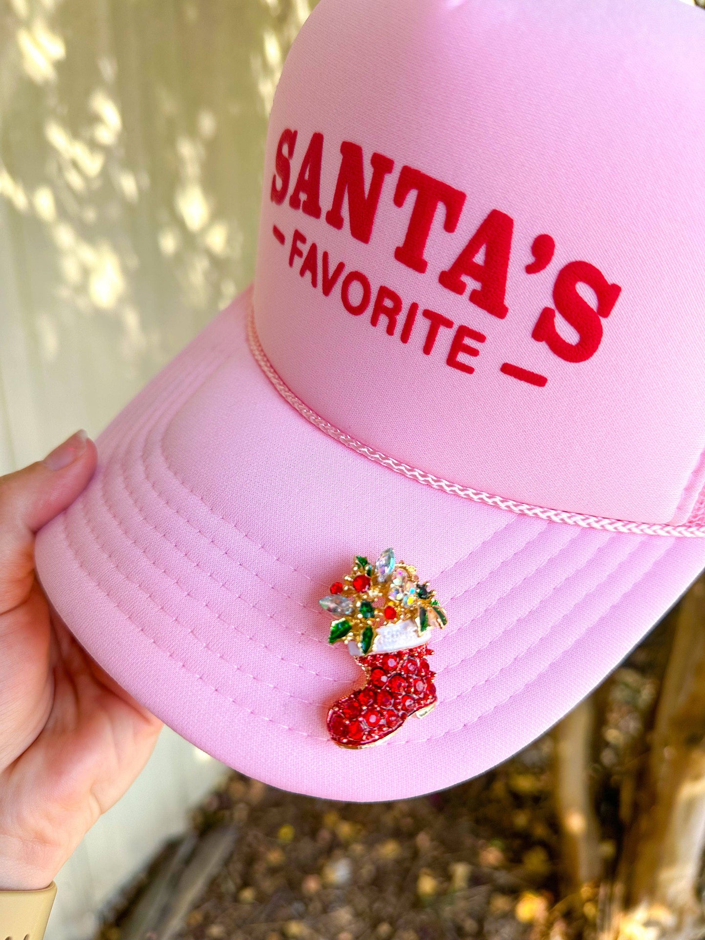 Santa's Favorite Light Pink Trucker