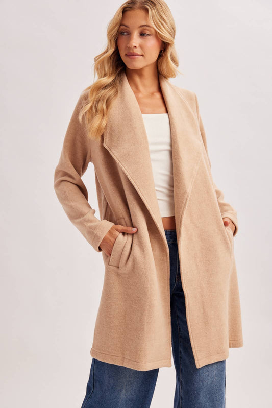 OPEN FRONT KNIT COAT JACKET
