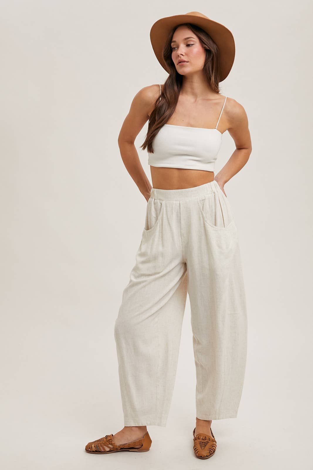 RELAXED BARREL PANTS WITH POCKETS