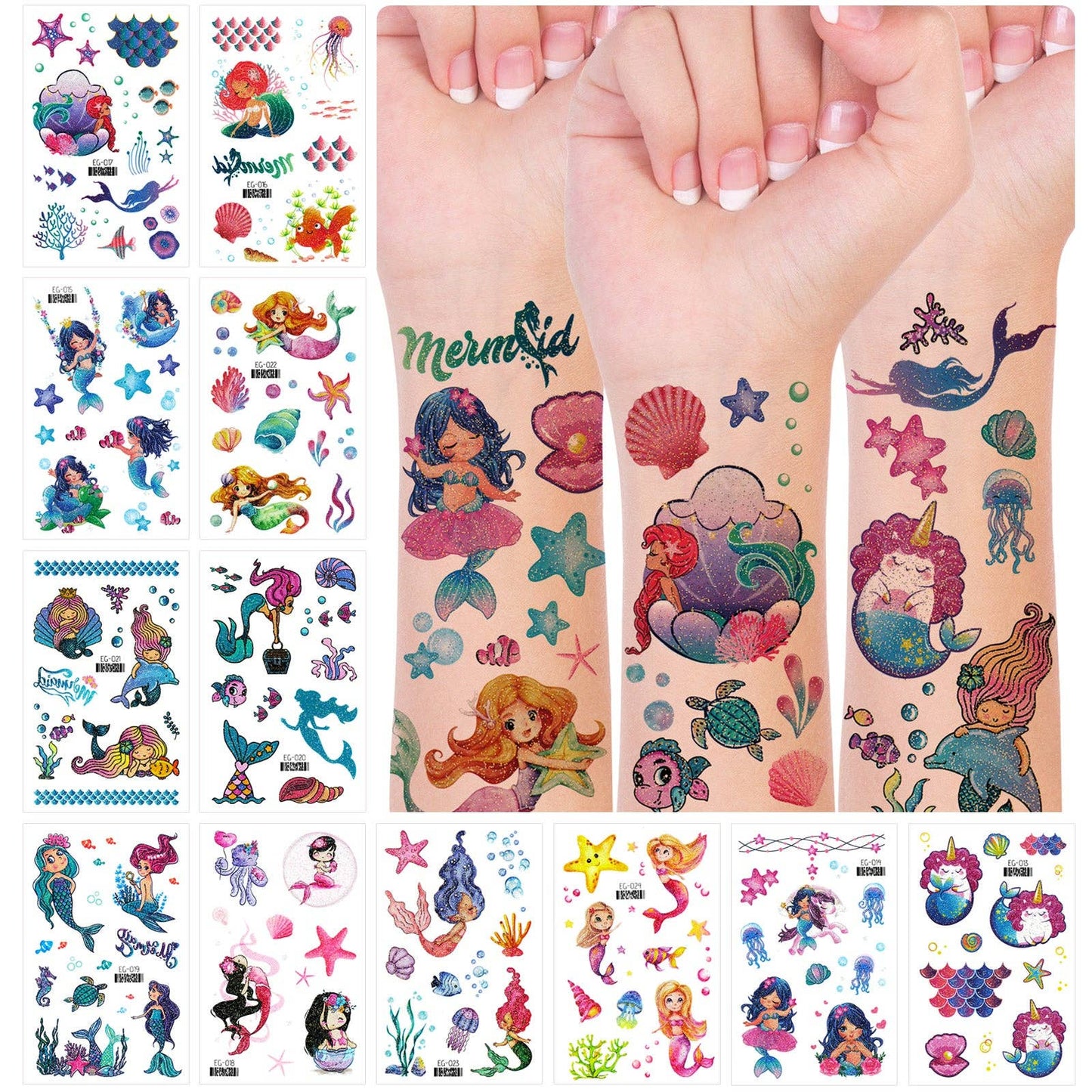 Glitter Temporary Tattoos Mermaids