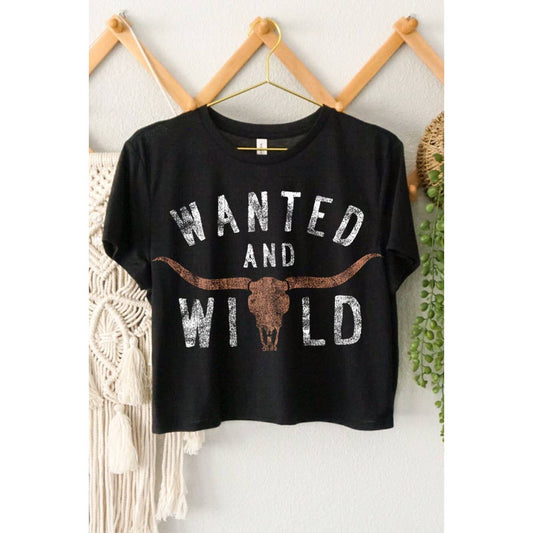 WANTED AND WILD GRAPHIC CROP TOP
