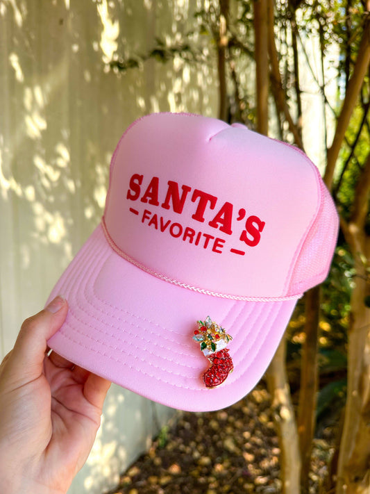 Santa's Favorite Light Pink Trucker