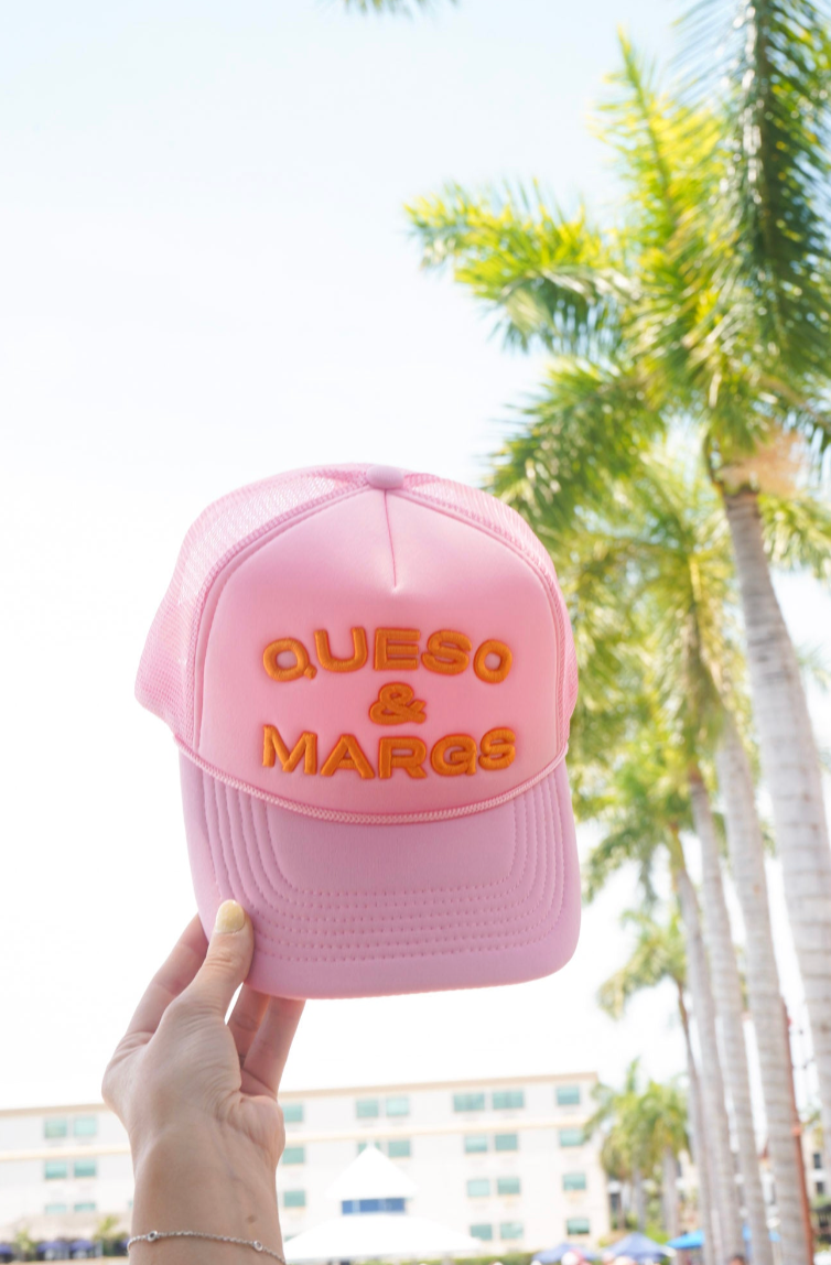 Queso and Margs - Pink Foam Trucker Hat