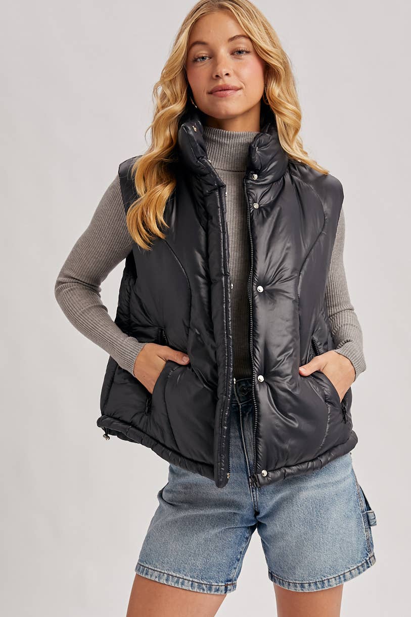 ZIPPER FRONT PUFFER VEST