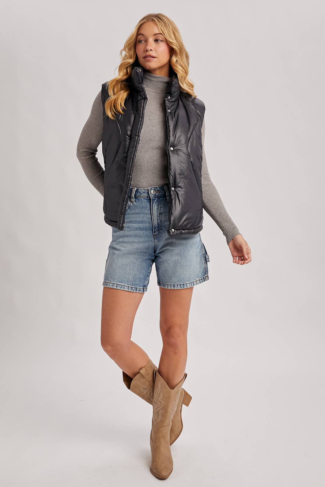 ZIPPER FRONT PUFFER VEST