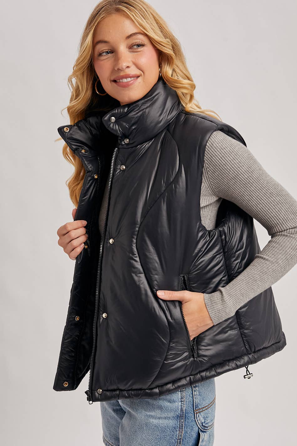 ZIPPER FRONT PUFFER VEST