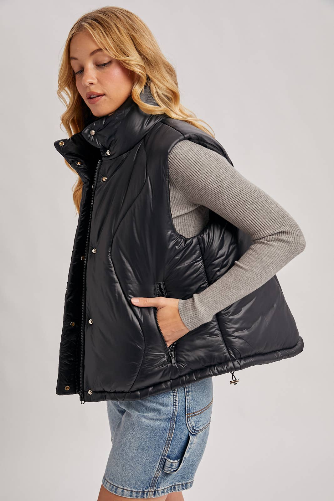 ZIPPER FRONT PUFFER VEST