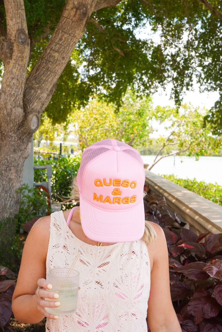 Queso and Margs - Pink Foam Trucker Hat
