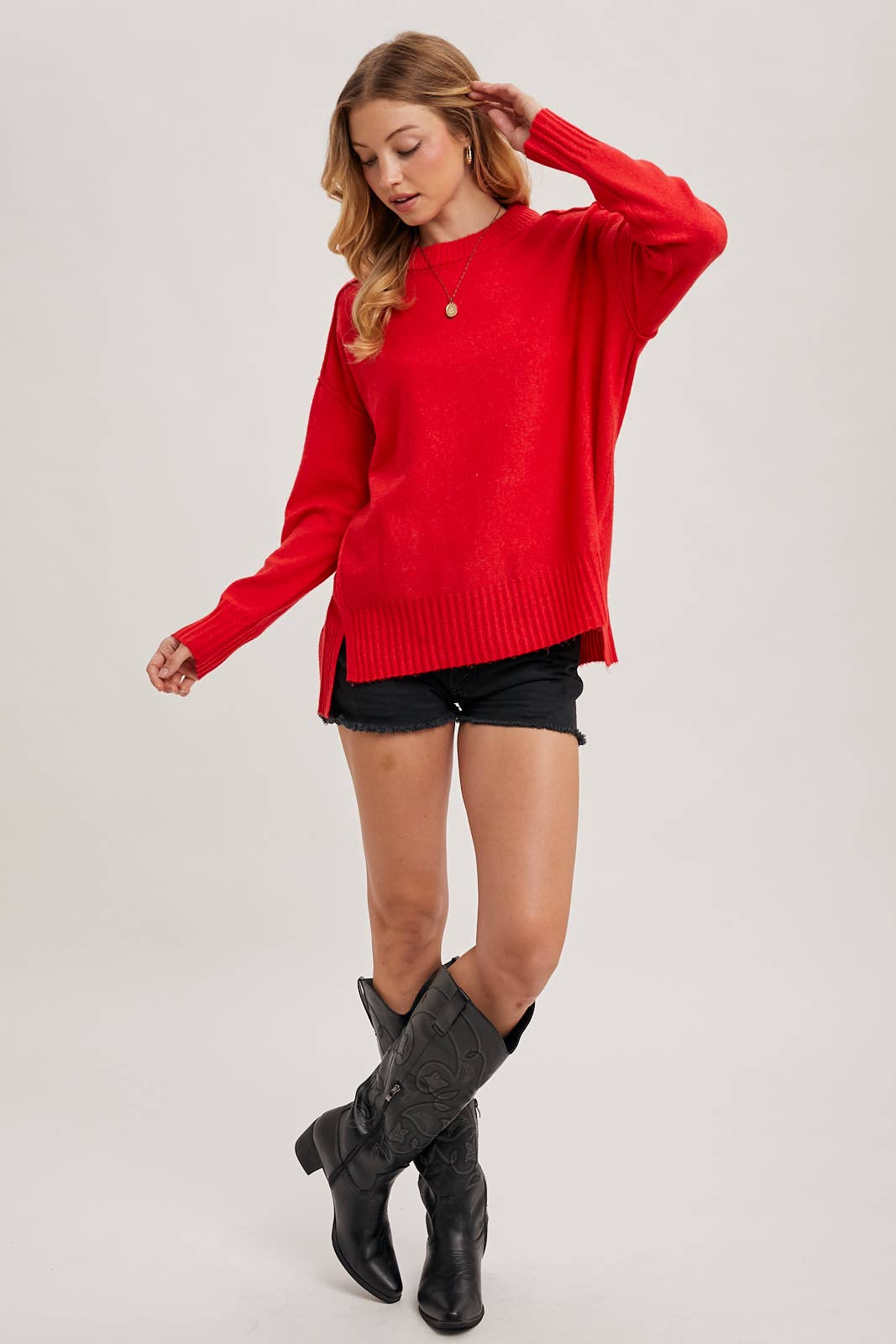 CREW NECK KNIT SWEATER