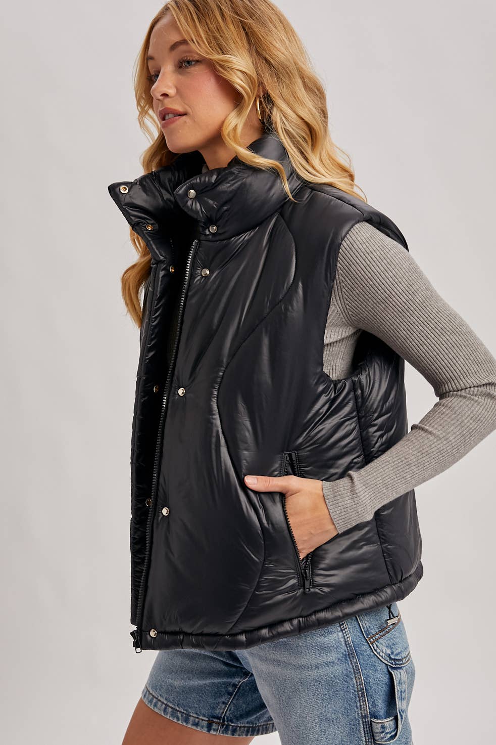 ZIPPER FRONT PUFFER VEST