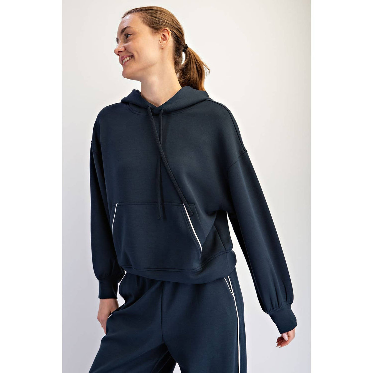 MODAL SCUBA LUXE PIPING HOODIE