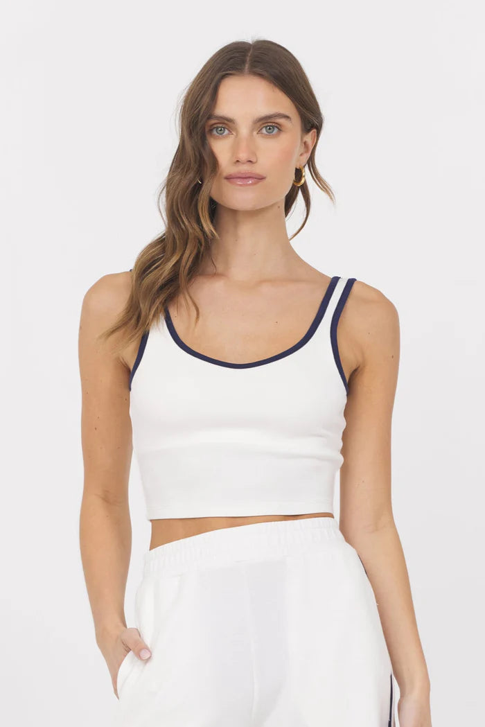 Vintage Havana White Navy Pining Stripe Tank