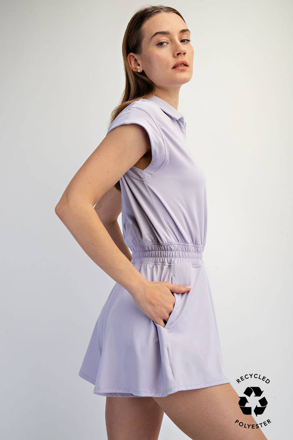 BUTTER SHORT SLEEVE QUARTER ZIP ROMPER