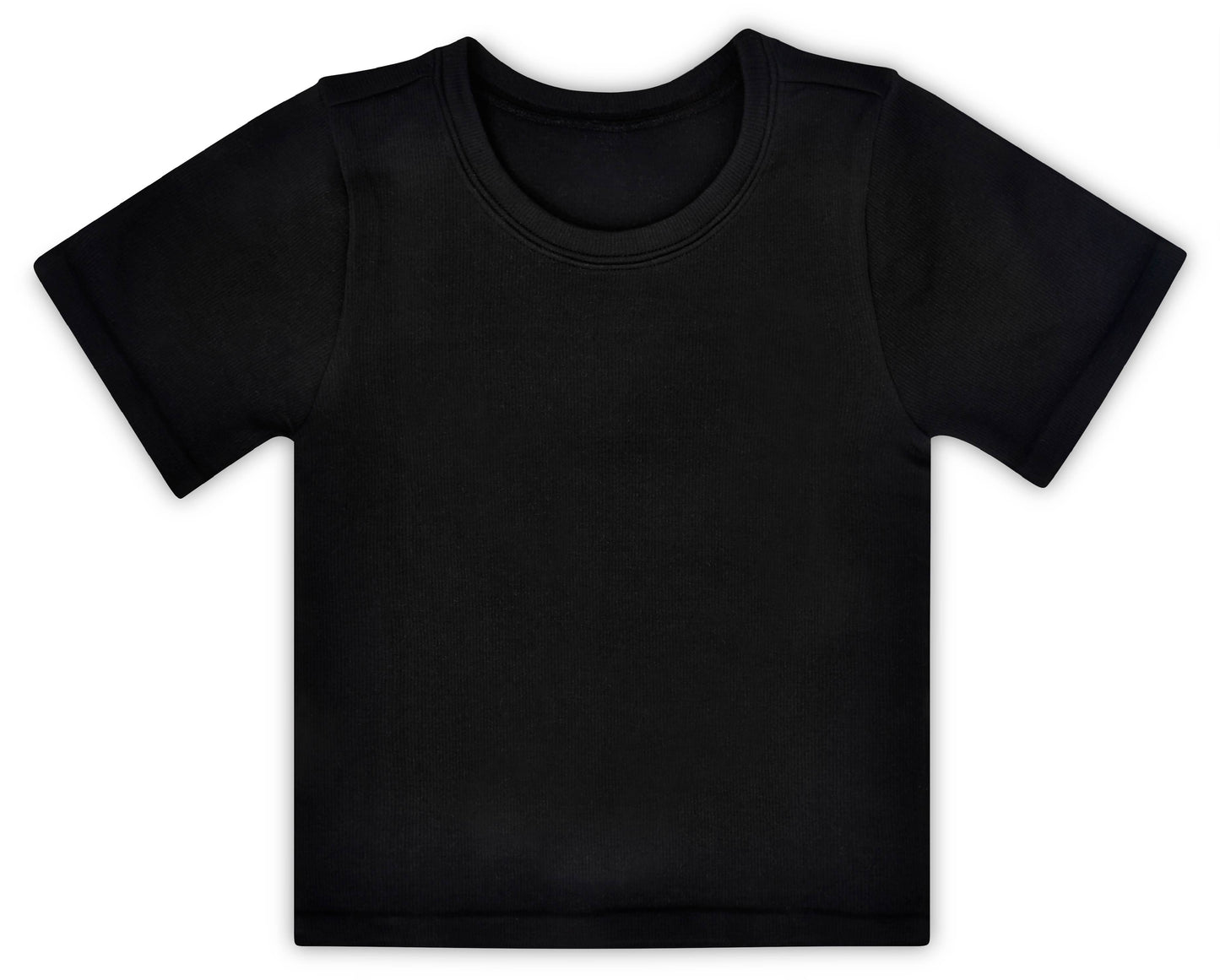 BLACK RIBBED SHORT SLEEVE SHIRT S/M 7-10