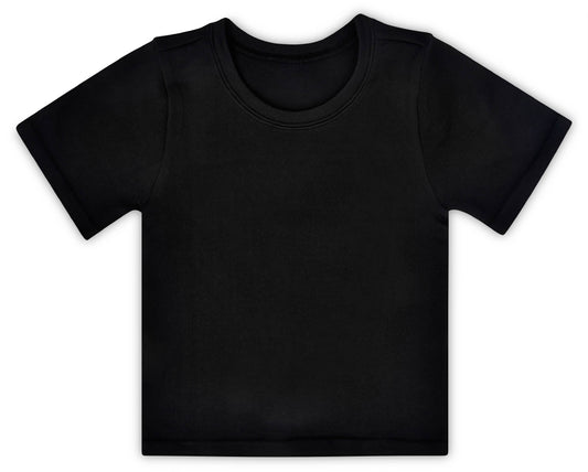 BLACK RIBBED SHORT SLEEVE SHIRT S/M 7-10