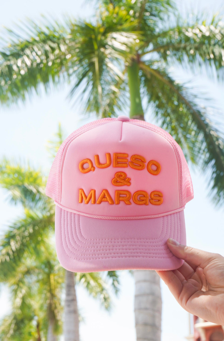 Queso and Margs - Pink Foam Trucker Hat