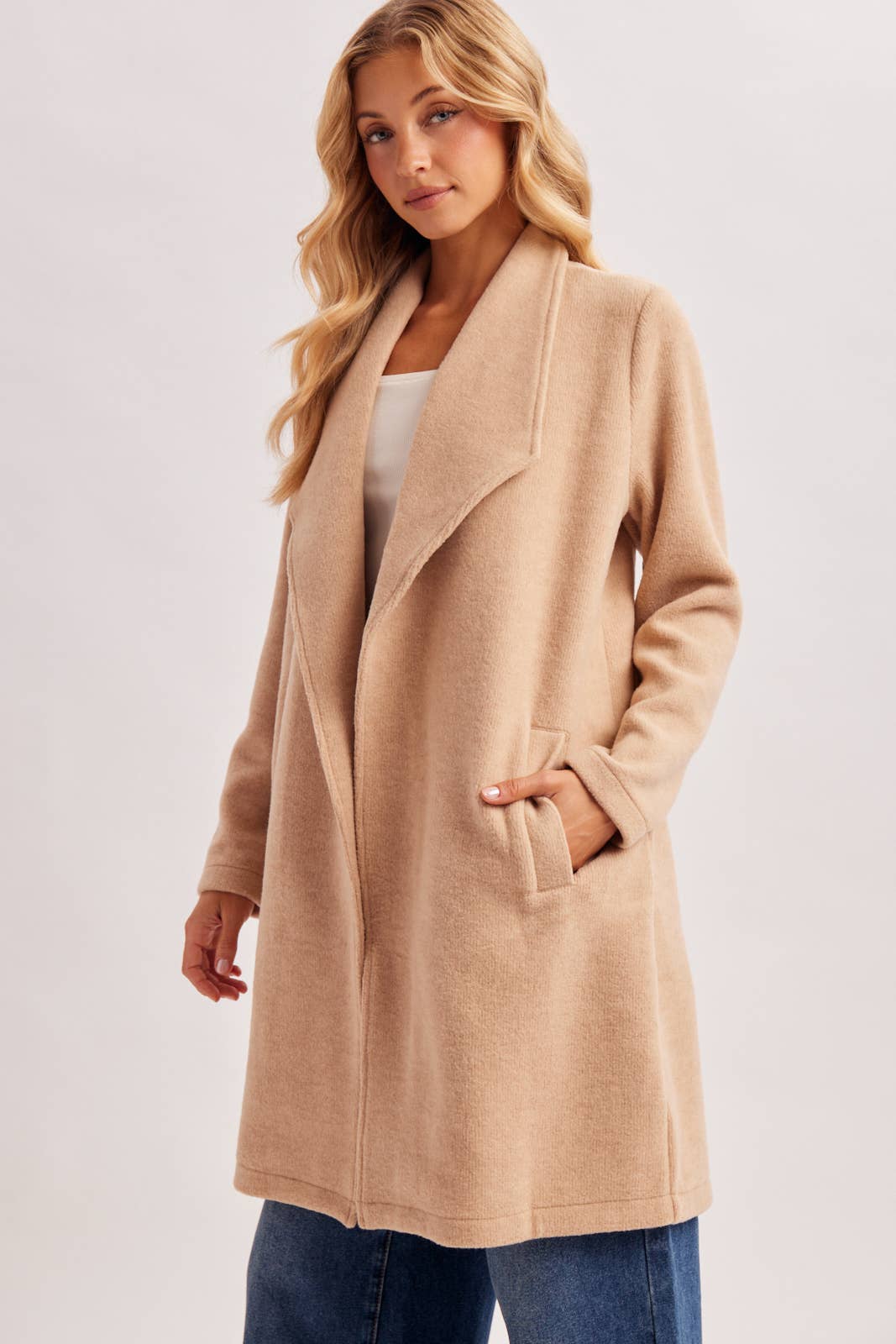 OPEN FRONT KNIT COAT JACKET