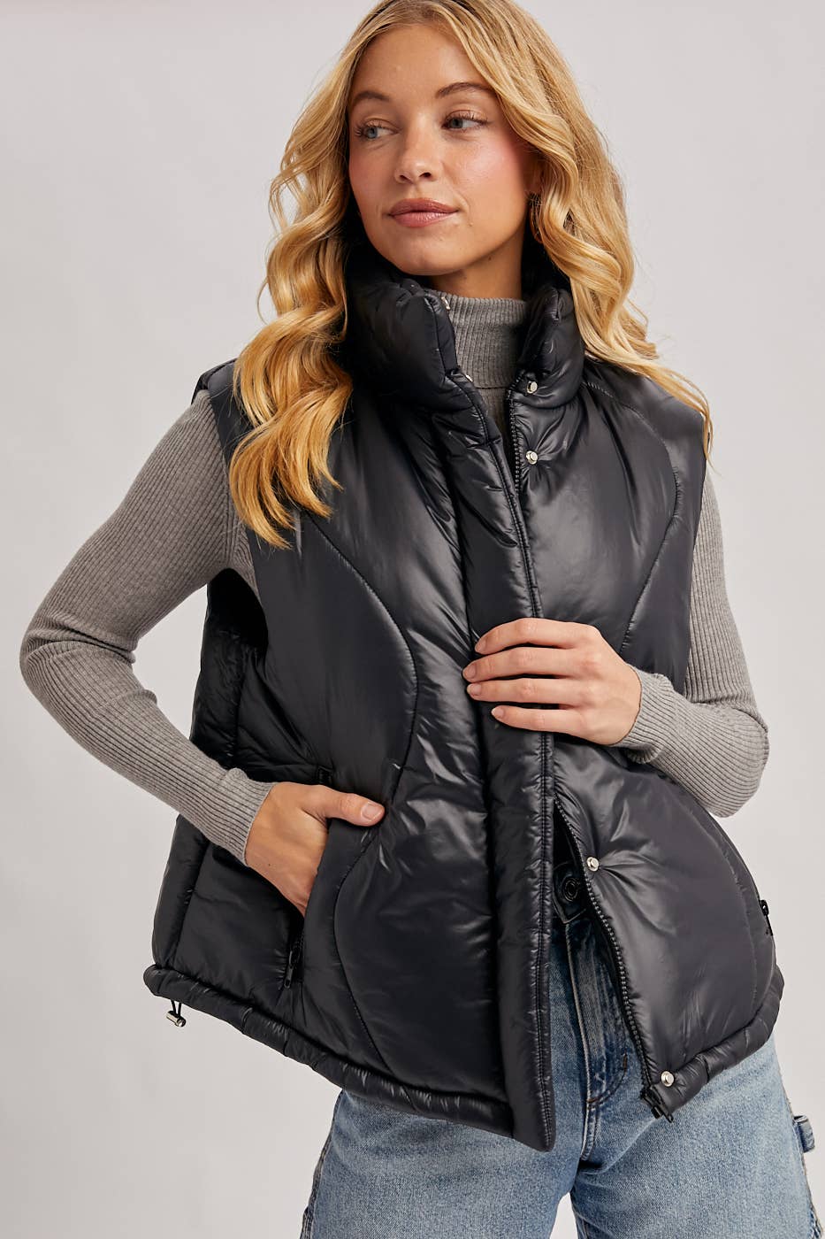 ZIPPER FRONT PUFFER VEST