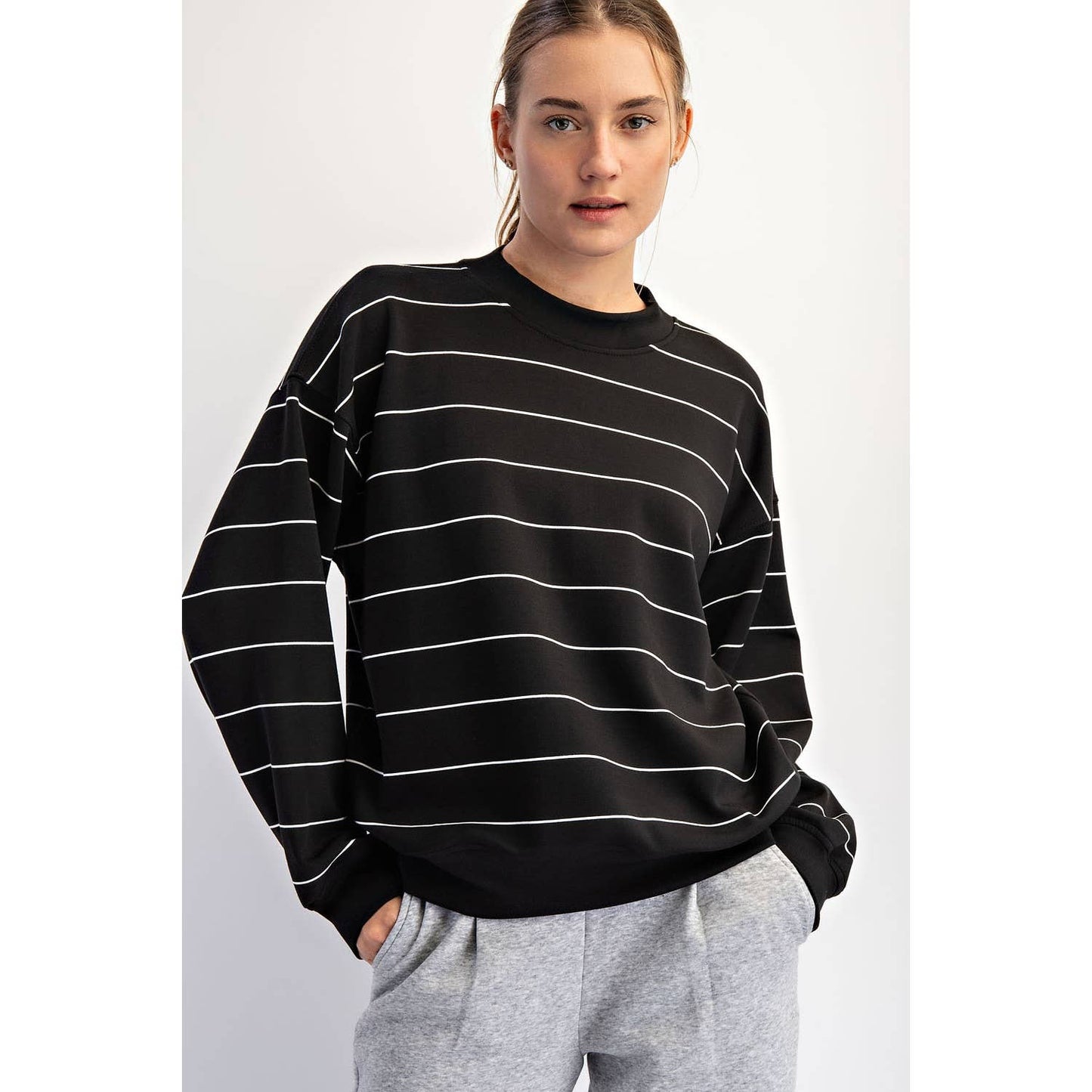 RM STRIPE CREW NECK TOP