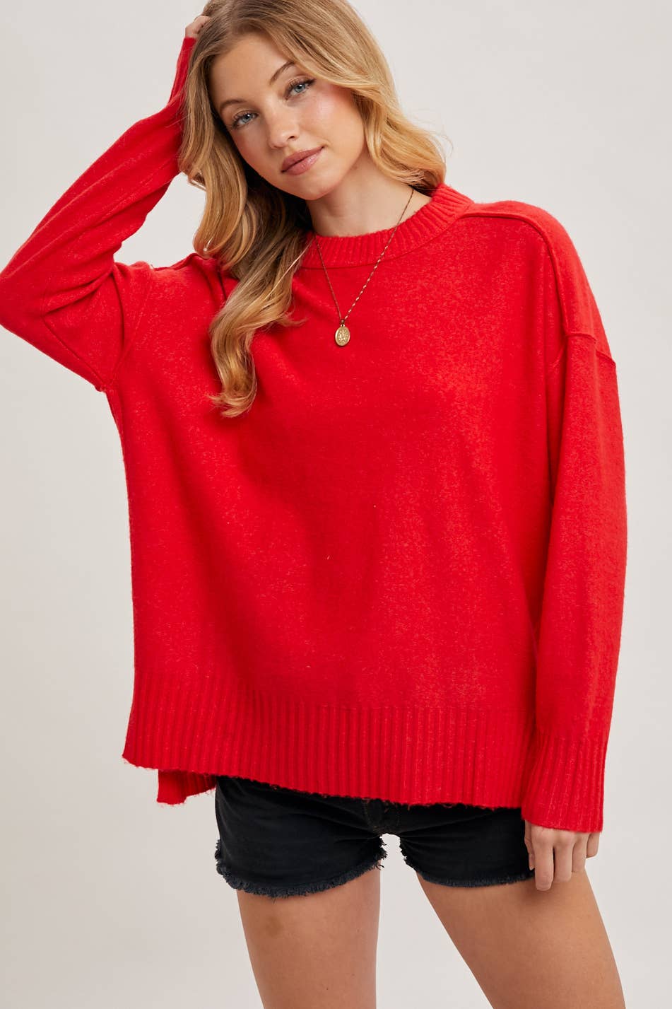 CREW NECK KNIT SWEATER