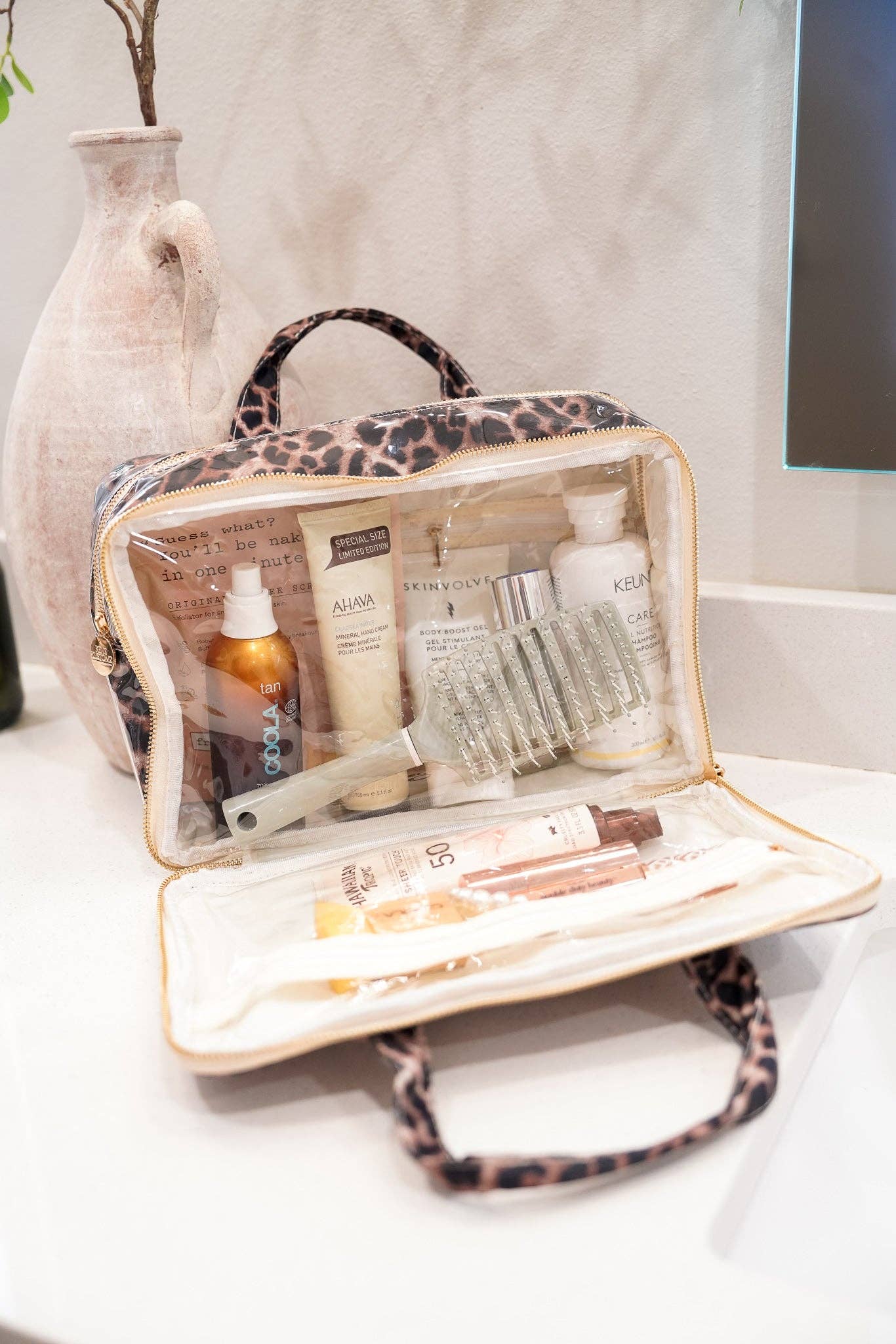 Leopard - Clear Coat Toiletry Case