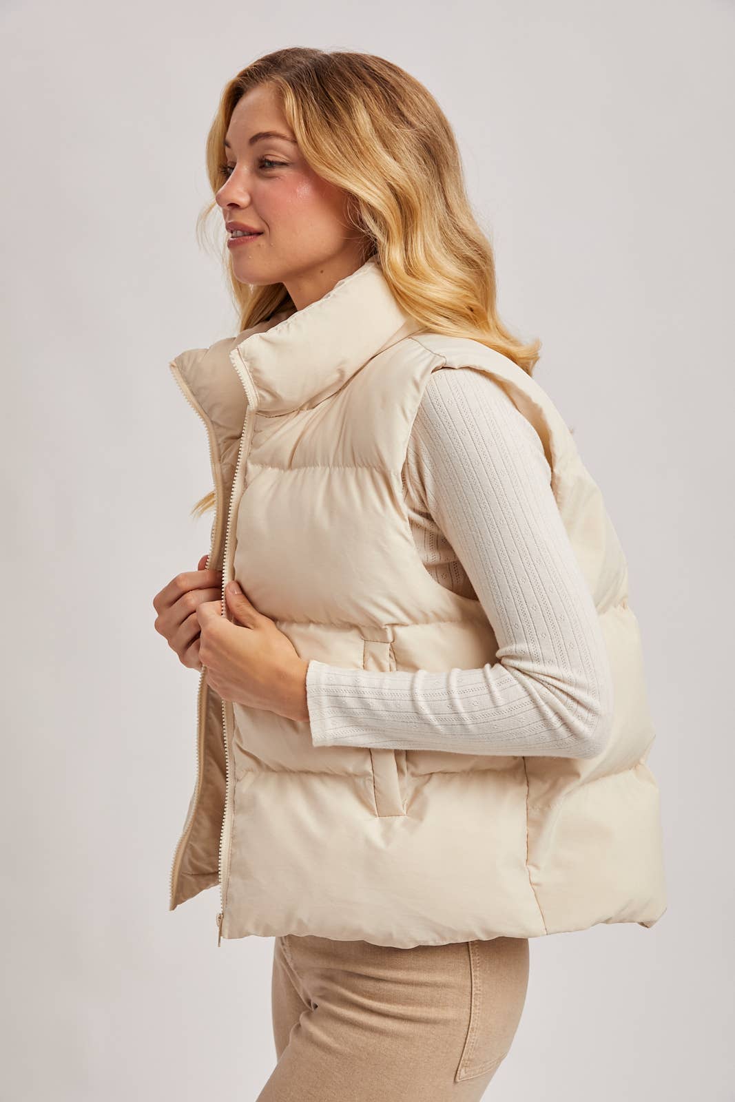 ZIPPER FRONT PUFFER VEST